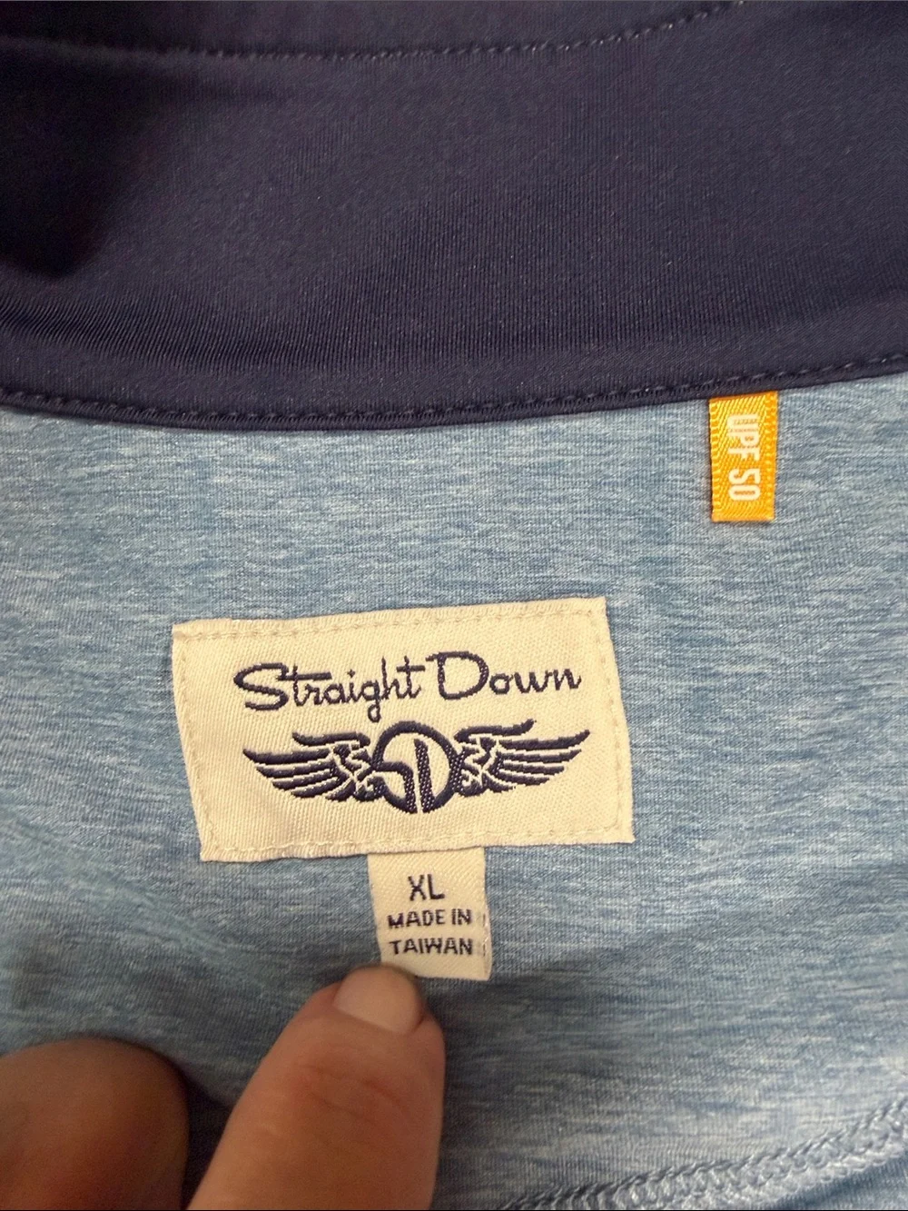 Men's Heather Blue Zip-Front Performance Pullover